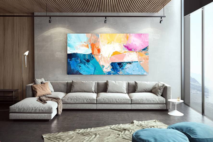 Contemporary Original Abstract White Abstract Canvas Artwork JP6X2